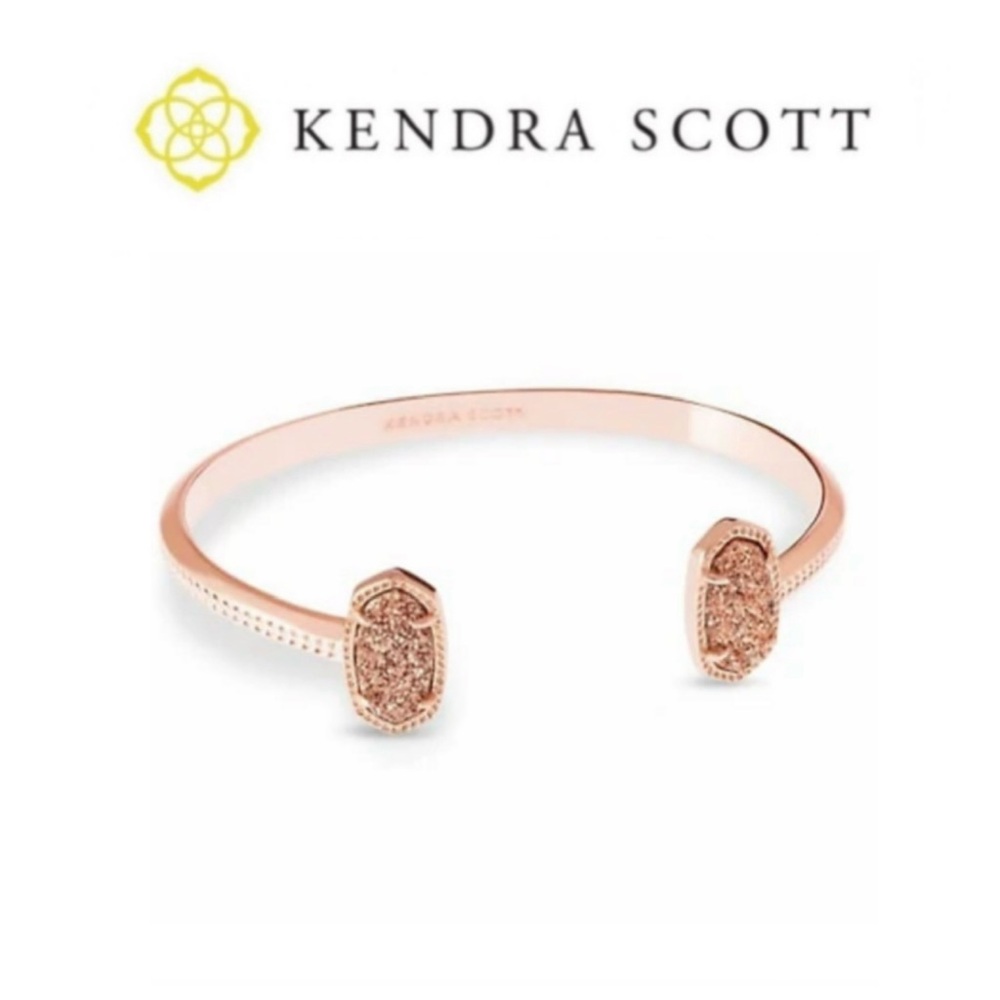 Kendra Scott Rose Gold Druzy Open Cuff Bracelet NWT